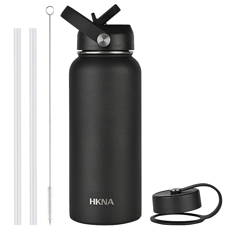 HKNA Thermos Water Bottle with Straw & Lid Cold 48 Hours Hot 24 Hours | 1L  | 1.2L | 2L